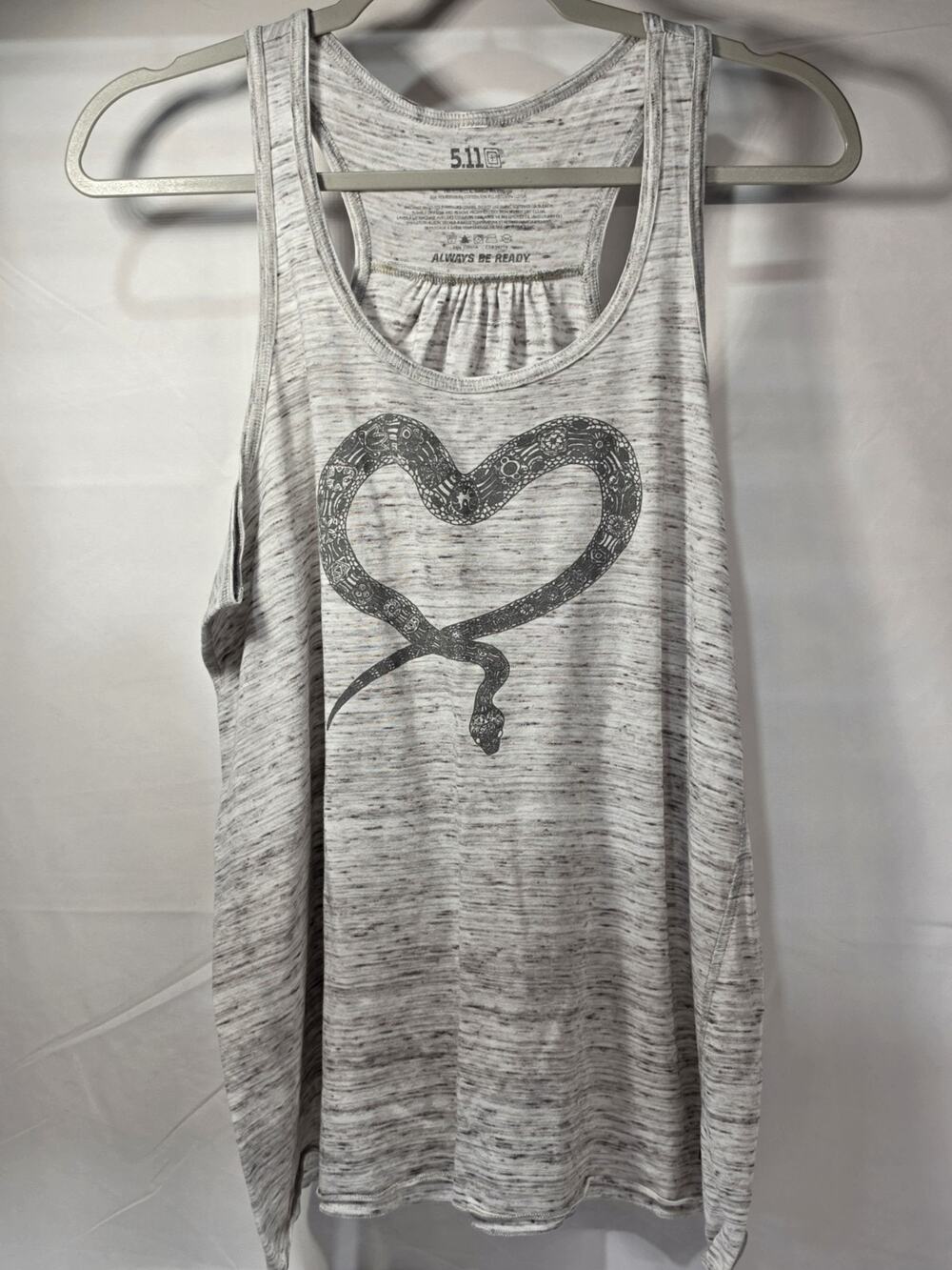 5.11 Tactical Heart Henna Tank Top Gray Marl Women's Large LG L Excellent B6